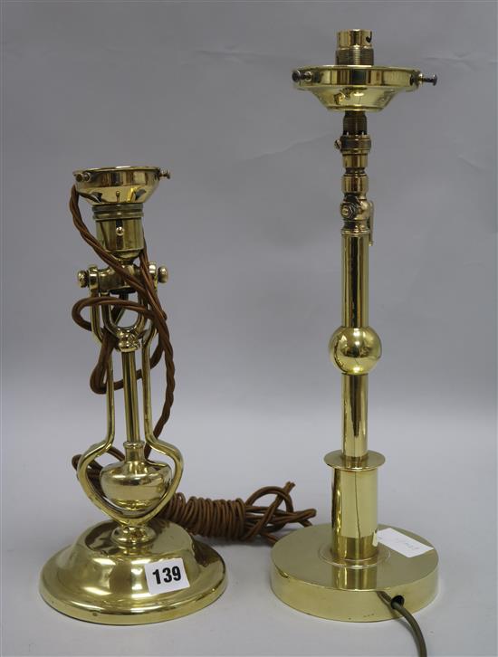Two brass ships lamps